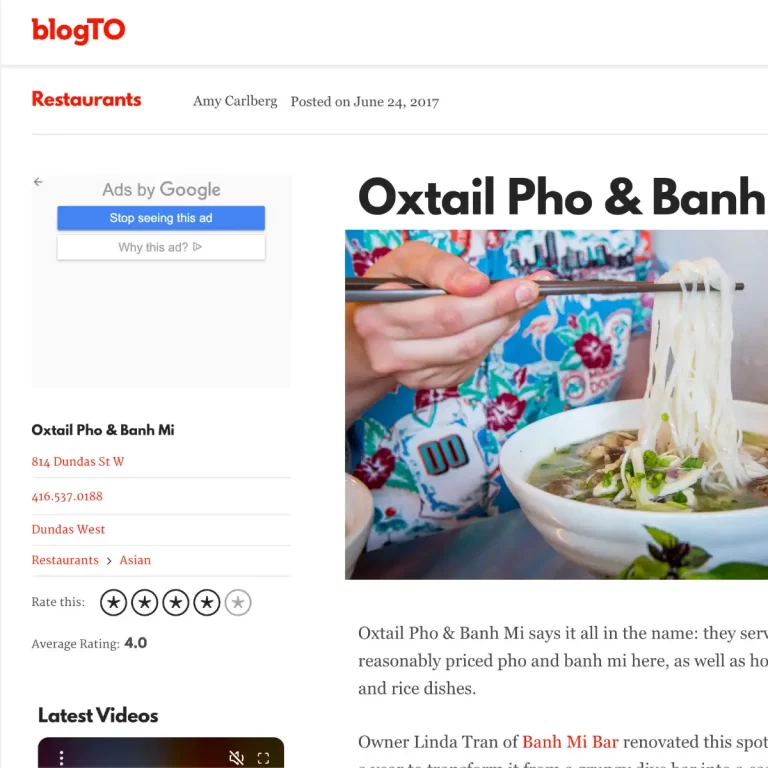 BlogTO review page