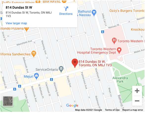 Map of Trinity-Bellwoods and Little Italy