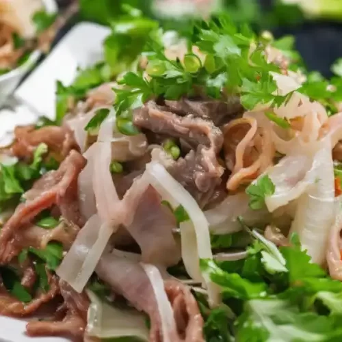 Salad with beef