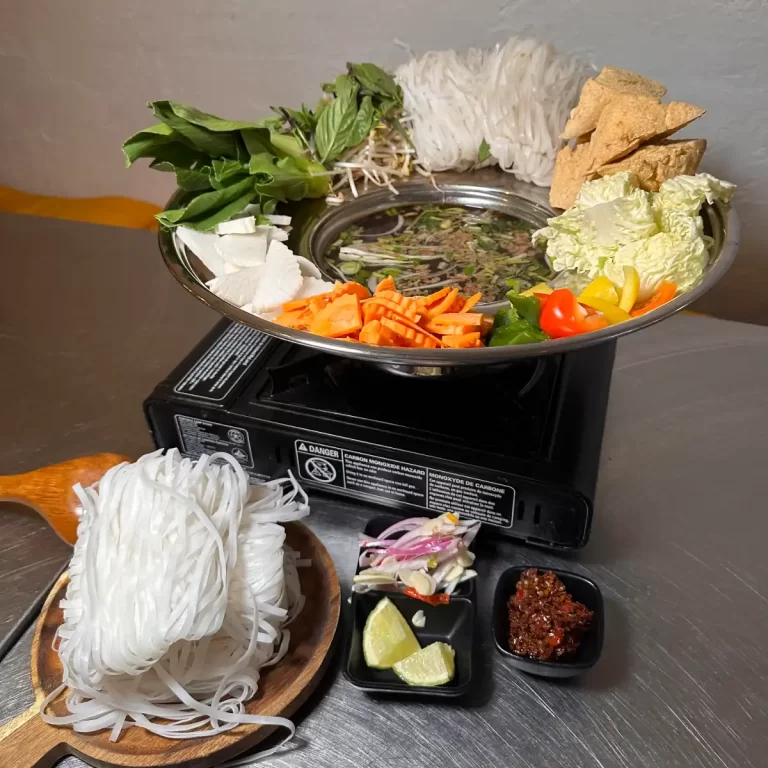 A gas burner with food