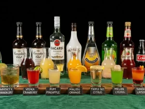 Bar rail shots and mixes
