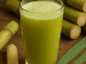 A glass of green liquid