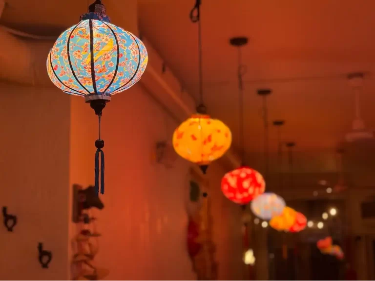 Vietnamese lanterns of different colours