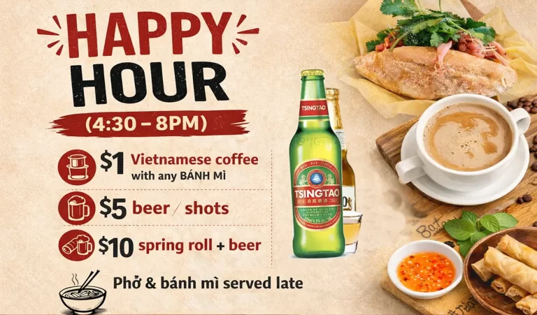 Happy Hour Bahn Mi Beer Coffee Promo