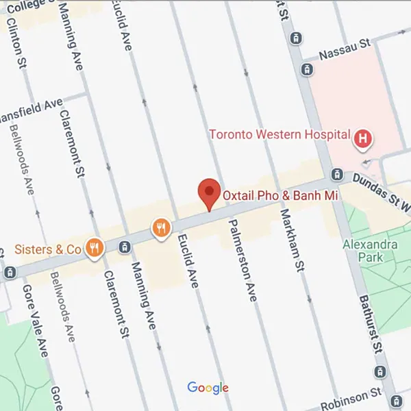 Map of Dundas St W near Bathurst St